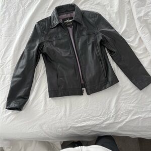 Wilson Black Leather Jacket for Women